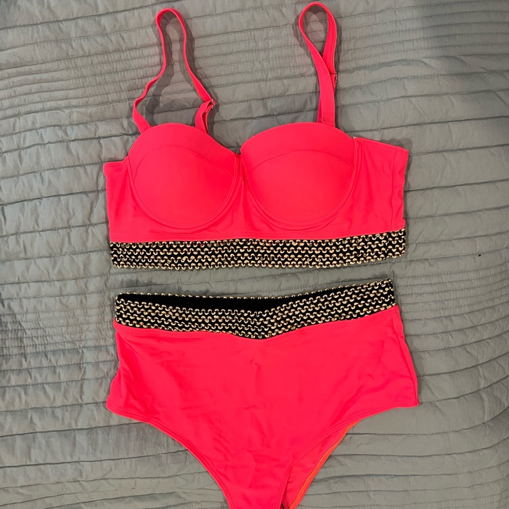 Neon Two Piece Swimsuit